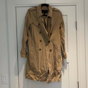 j crew tan trench coast size 4